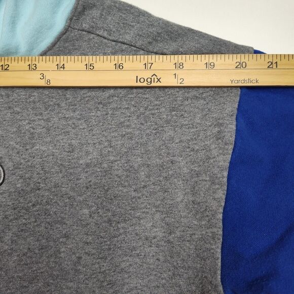 Adidas Hoodie Sweatshirt Boys' Size L 14/16 Multicolor Embroidered Logo Pockets - Picture 4 of 10